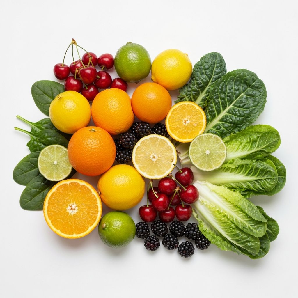 Bogato obojene voće i povrće sa vitaminima i mineralima